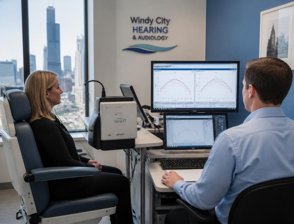 Verification station inside a Chicago audiology clinic